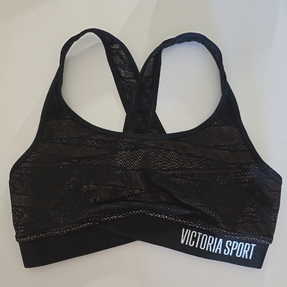 Victorias Secret Sport The Player Black Gold Bra Size Small